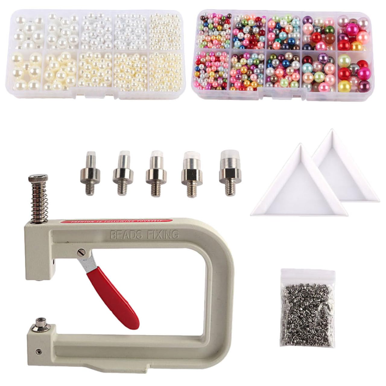 Macchina Manuale per Pressa Perline Struttura Semplice e Posizionamento Accurato in Ferro e Abs, Set fare Braccialetti per Accessori Artigianali