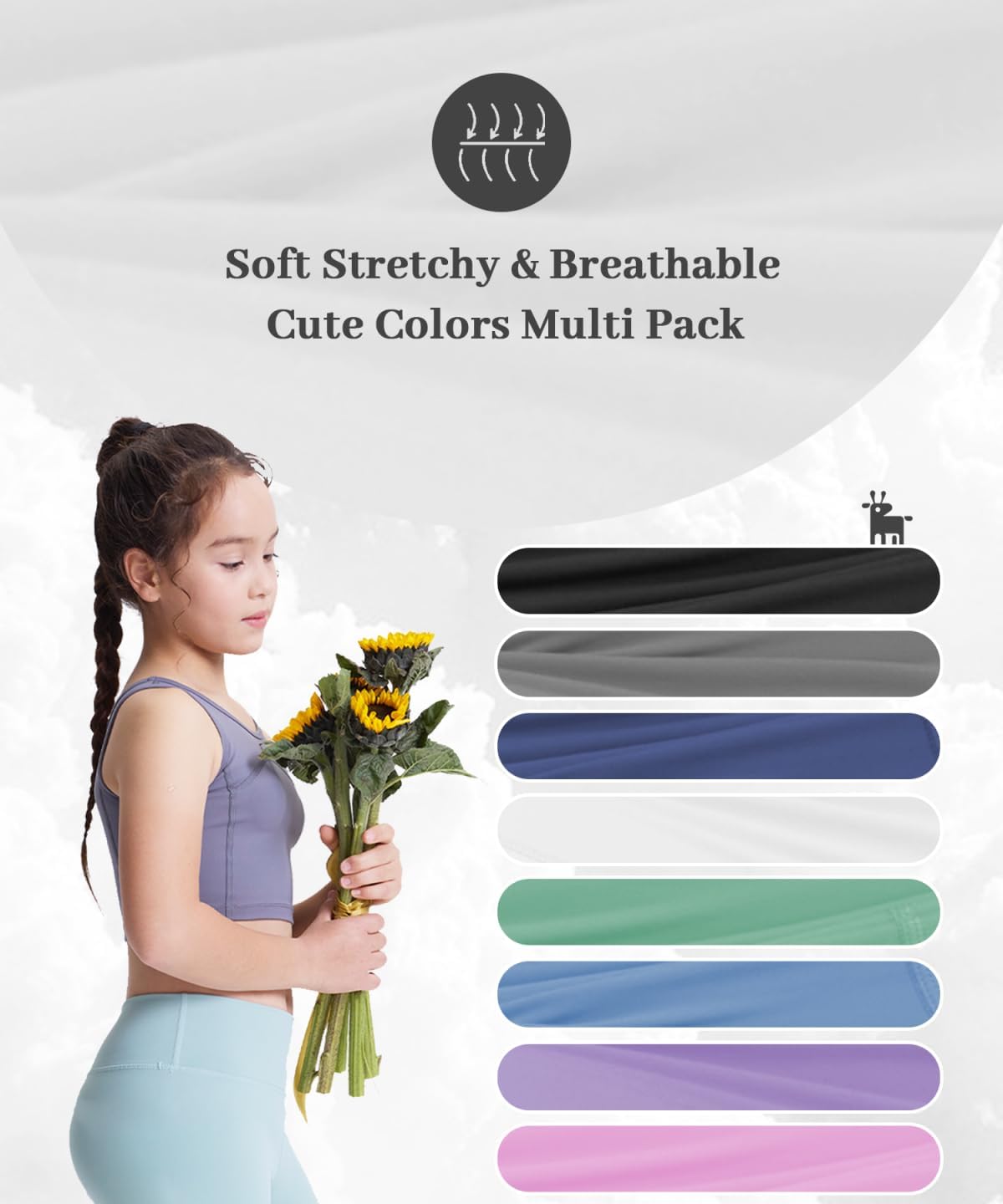 3 Pack Girls Athletic 4" Bike Shorts, High Waisted Workout Running Summer Yoga Short for Kids S-2XL - Image 5