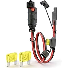 SAE Extension Cable Compatible with NOCO Genius Smart Battery Charger, 12-inch-14 AWG, SAE Connector Cable, 3 * 20A Fuse Waterproof Plug for Motorcycles/ATVs/UTVs/Cars