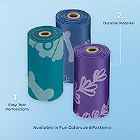 Vista 149 de Best Pet Supplies - Bolsas para limpieza de excremento de perro, rollo de repuesto, uso en exteriores, a prueba de fugas y desgarros, plástico
