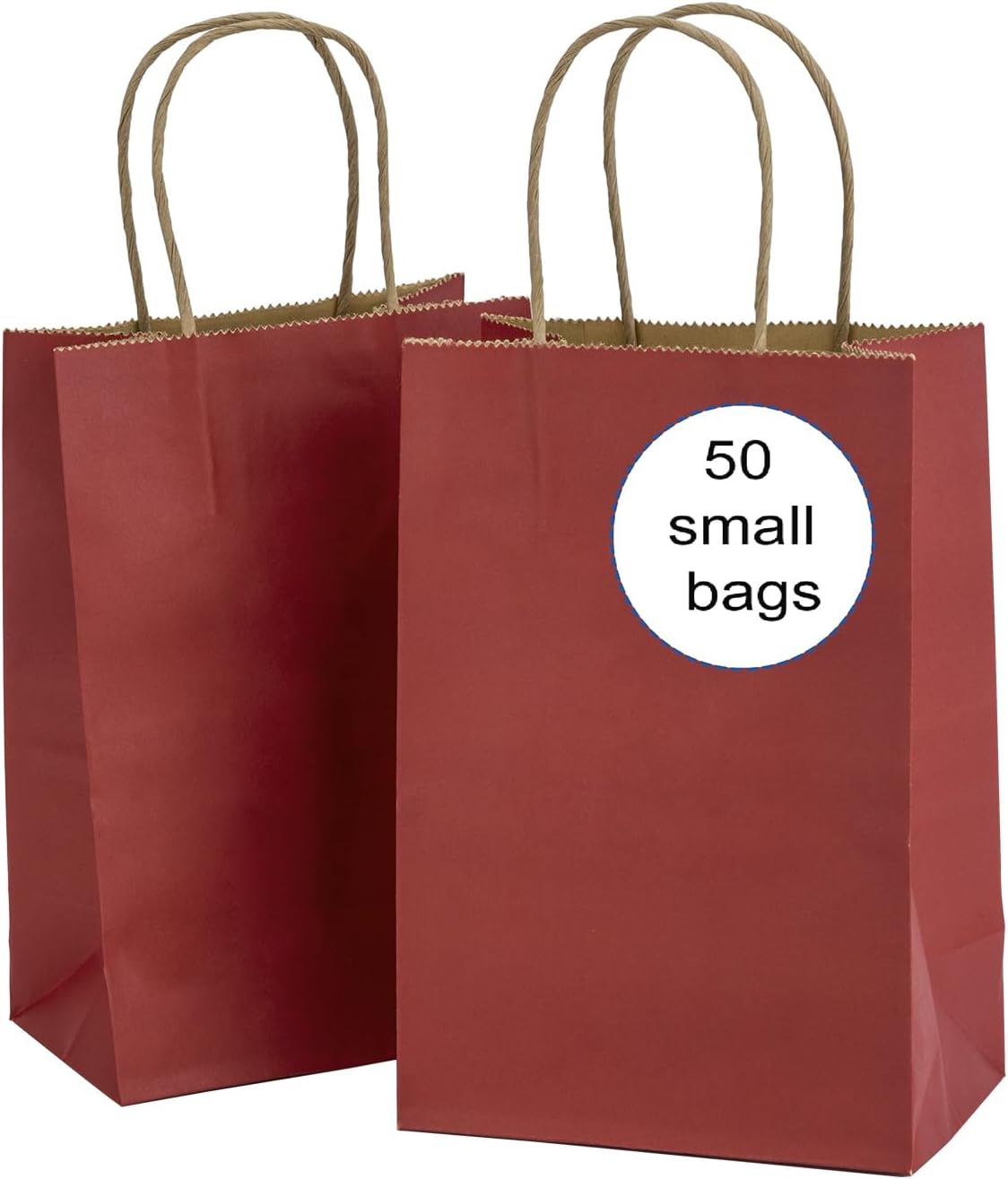 RNORRI Small Red Gift Bags 50Pcs Red Paper Bags 5.25 x 3.75