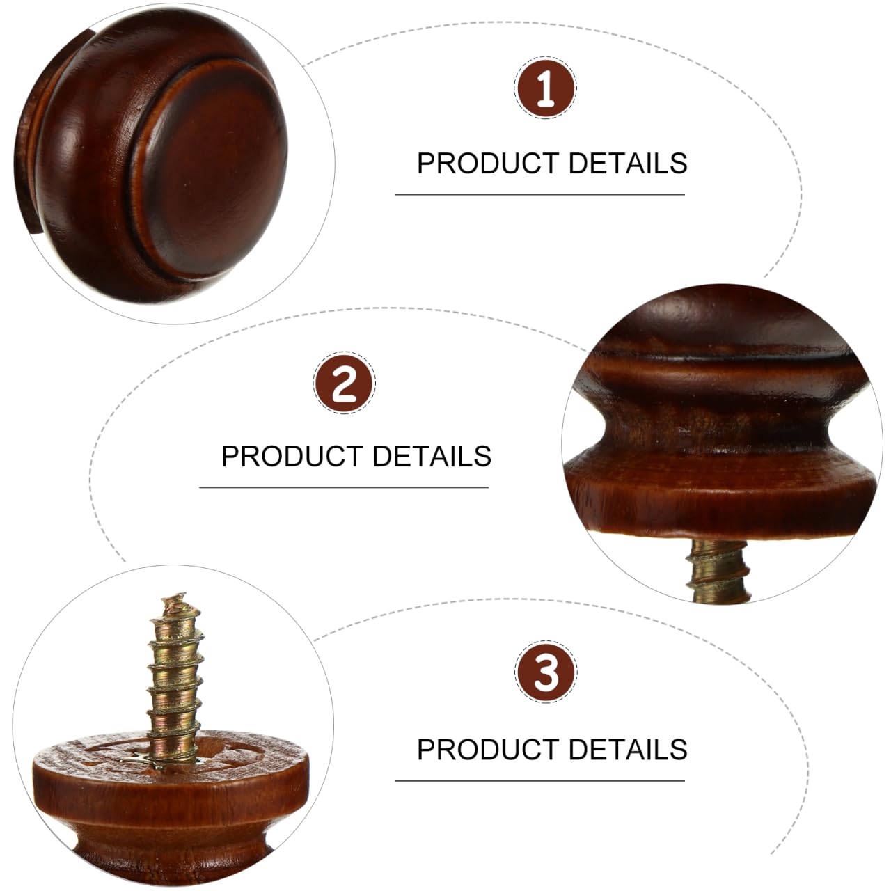 Veemoon Solid Wood Handle Set of 8 Round Cabinet Knobs for Wardrobes and Closets Durable and Easy to Install Drawer Pulls Perfect for Home Decor - Image 4