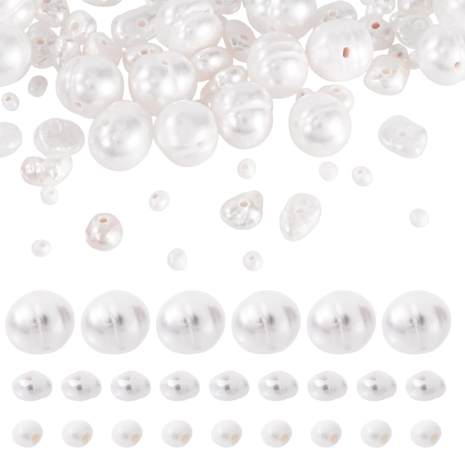 Spritewelry 50Pcs Electroplated Shell Pearl Beads Seashells Loose Spacer Bead for DIY Necklace Bracelet Earrings Jewelry Making