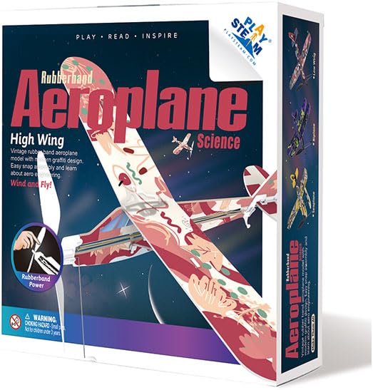 Juego STEM de ala alta para avión con banda de goma PLAYSTEM disponible en Yaxa Mexico