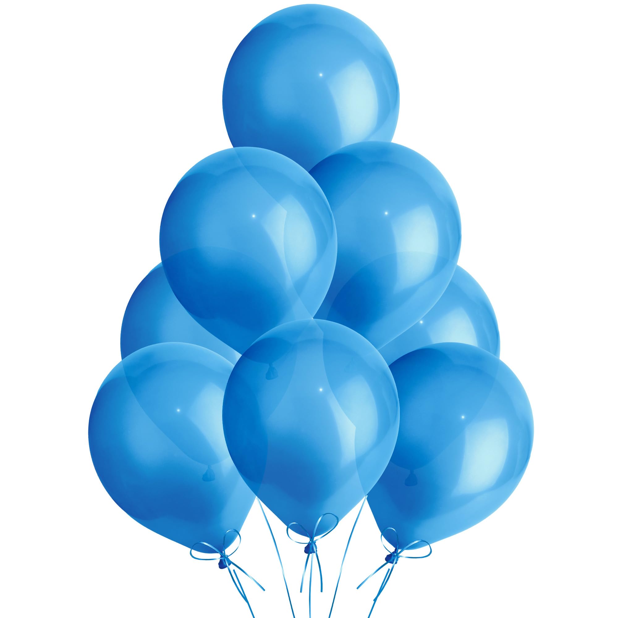 Shatchi (Dark 50) 12Inch Metallic Balloons Shiny Helium Latex Decorative Chrome Party Balloons Blue
