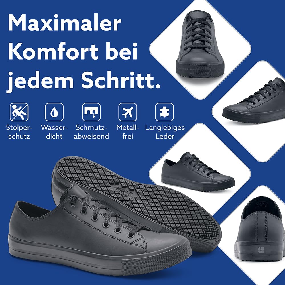 Shoes for Crews Unisex Arbeits-Sneaker – Bequeme, leichte, Wasserabweisende und Rutschhemmende Arbeitsschuhe, ideal für Männer und Frauen in Gastronomie Küchen, für Kellner und Koch – Delray