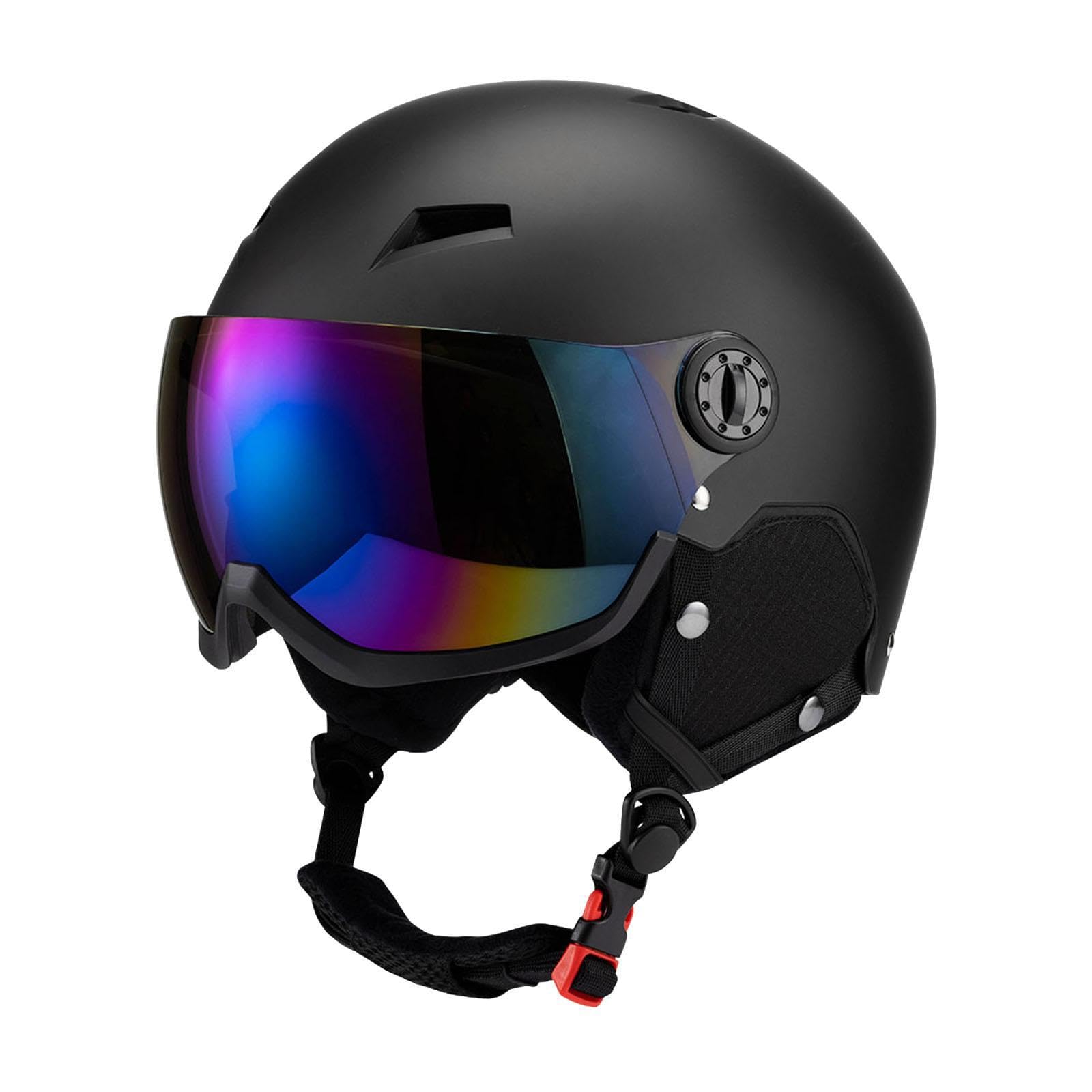 Casque de Ski, Lunettes de et Casque de Skateboard pour Sports d'hiver et activités de Plein air, Blanc, Taille XL.