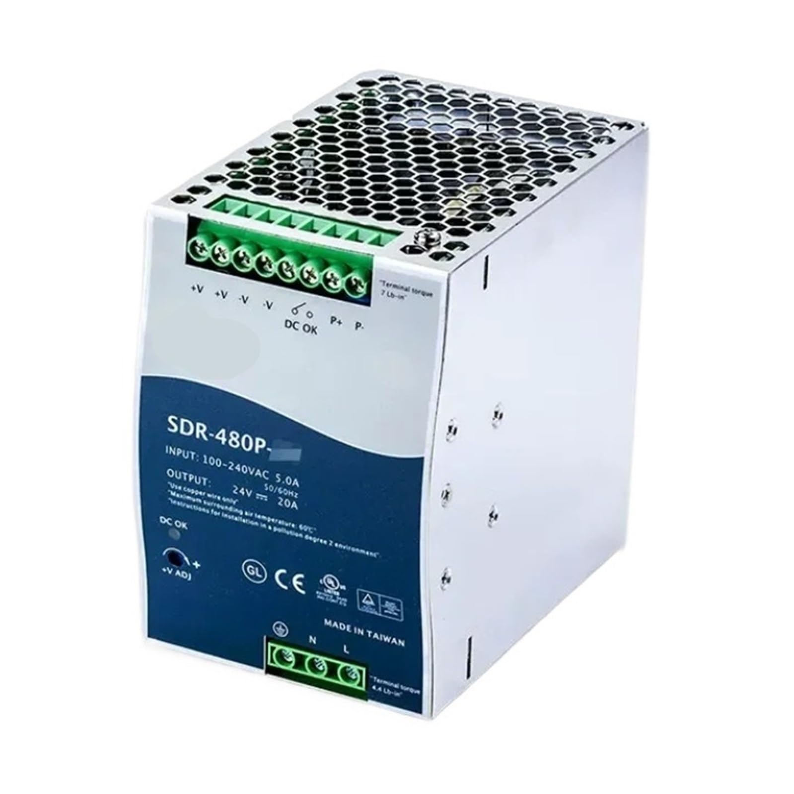 SWEWDSQG 480W Single Output Industrial Switching Power Supply SDR-480-24 SDR-480-48 90-264VAC/127-370V(SDR-480-24)