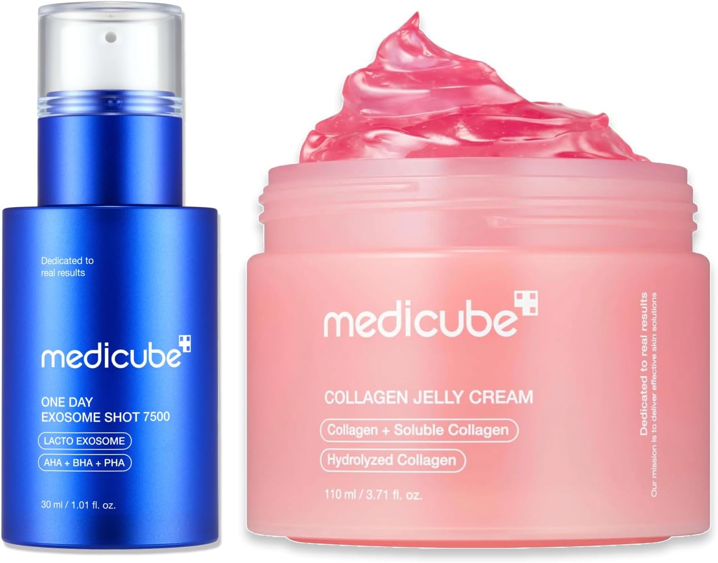 Glow Essential Care Duo: Zero Exosome Shot 7,500 PPM Spicule Facial Serum and Collagen Jelly Cream 110ml | Korean Skincare, Skincare Sets