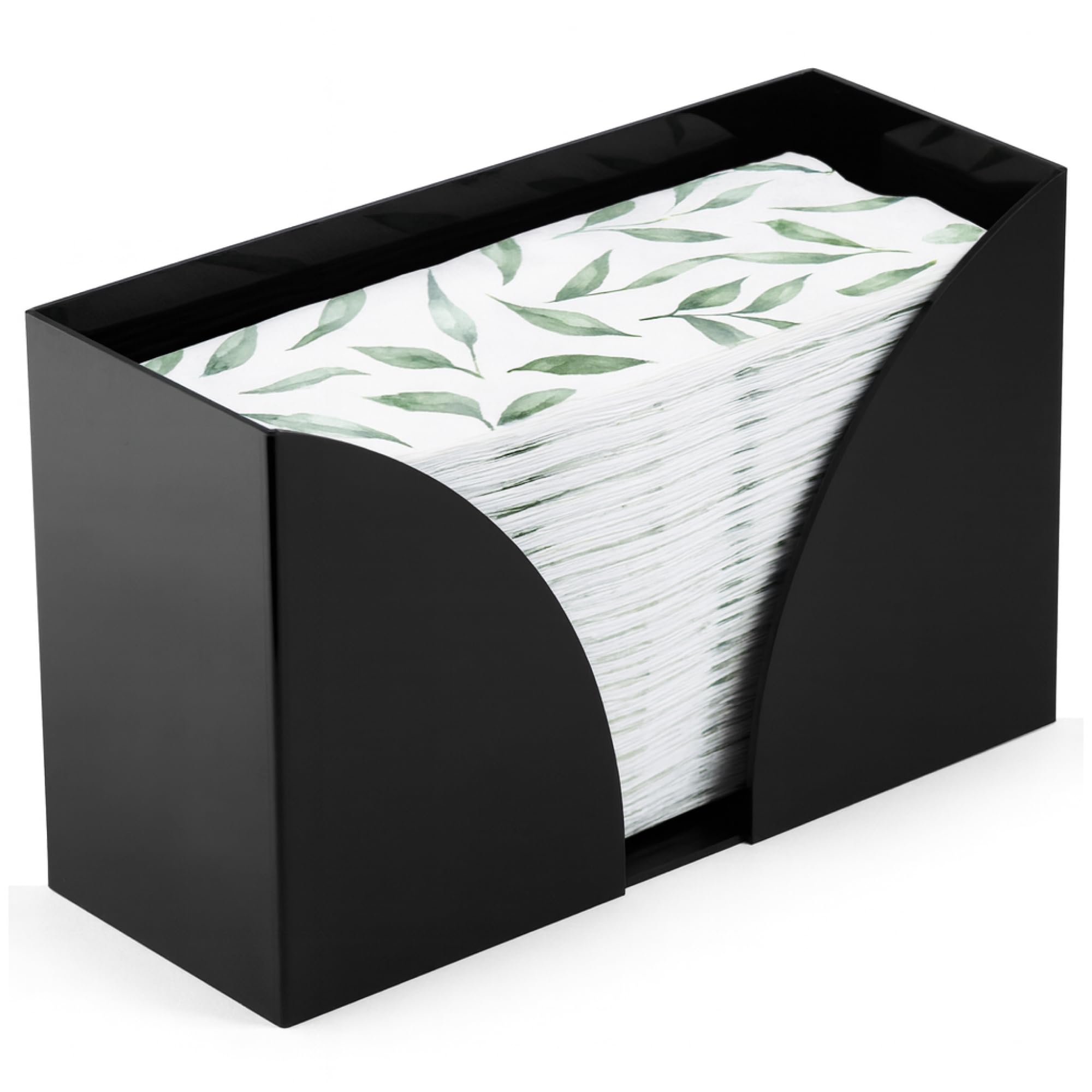 simplyimagine acrylic countertop paper towel holder dispenser - 1-pack, black, rectangular - napkin holder & rectangle tissue box cover - bathroom accessories, organizers & storage