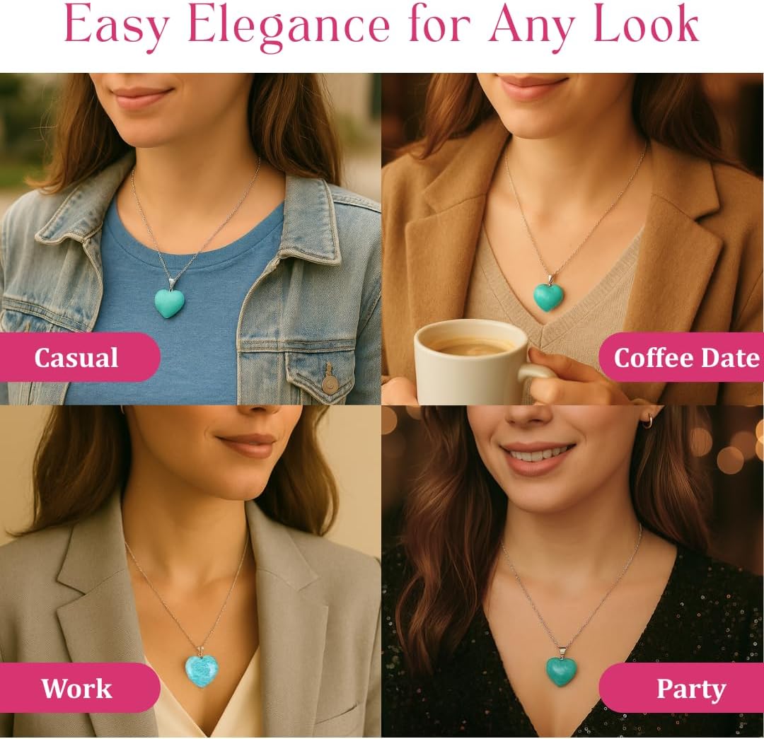 Gempires Love Heart Crystal Pendant Necklace for Women, Silver Plated 18 + 2 Inch Adjustable Chain - Image 7