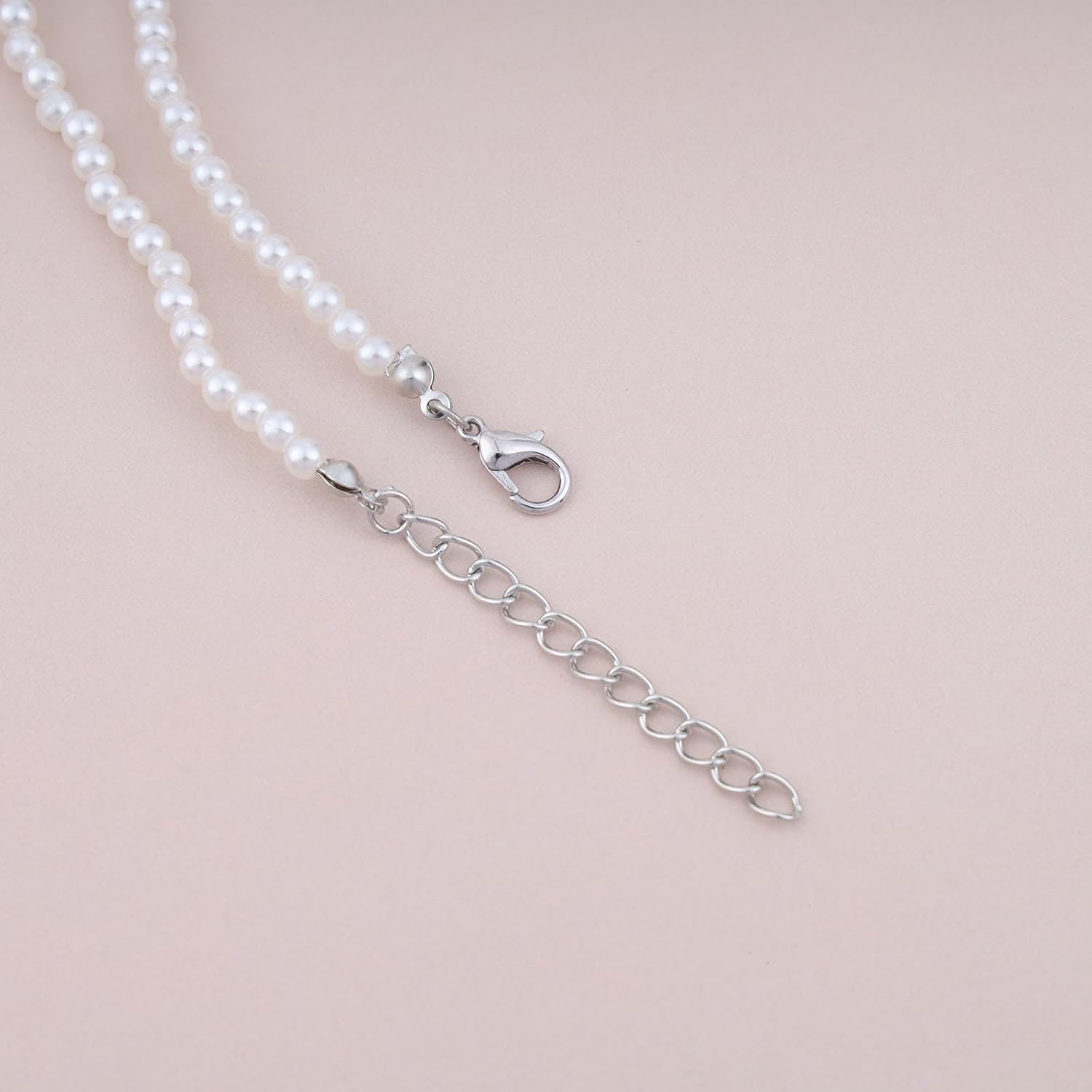 Andelaisi Boho Pearl Choker Necklace Vintage Pearl Necklace Choker Gold Station Pearl Necklace Round Pearl Flower Pendant Necklace Jewelry for Women - Image 6