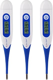 Dr. Odin DMT-4333 Digital Thermometer for Baby, Kids & Adults | Oral, Rectal & Underarm Use | Flexible Tip, Jumbo Display, Waterproof, Fast 20 Sec Reading, Fever Alarm & Auto Shut-Off (Pack of 3)