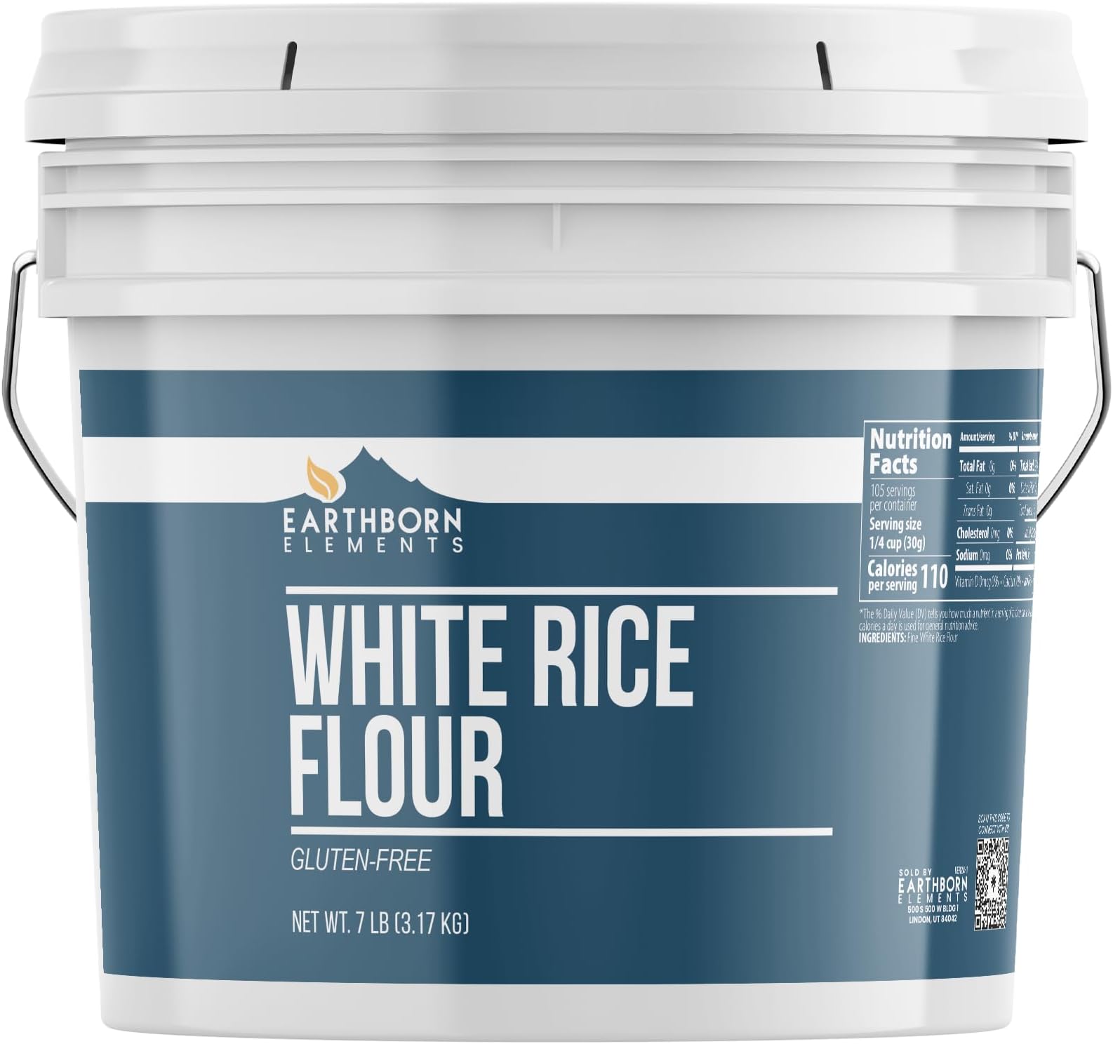 Earthborn Elements White Rice Flour (1 Gallon), Gluten-Free Baking, Always Pure