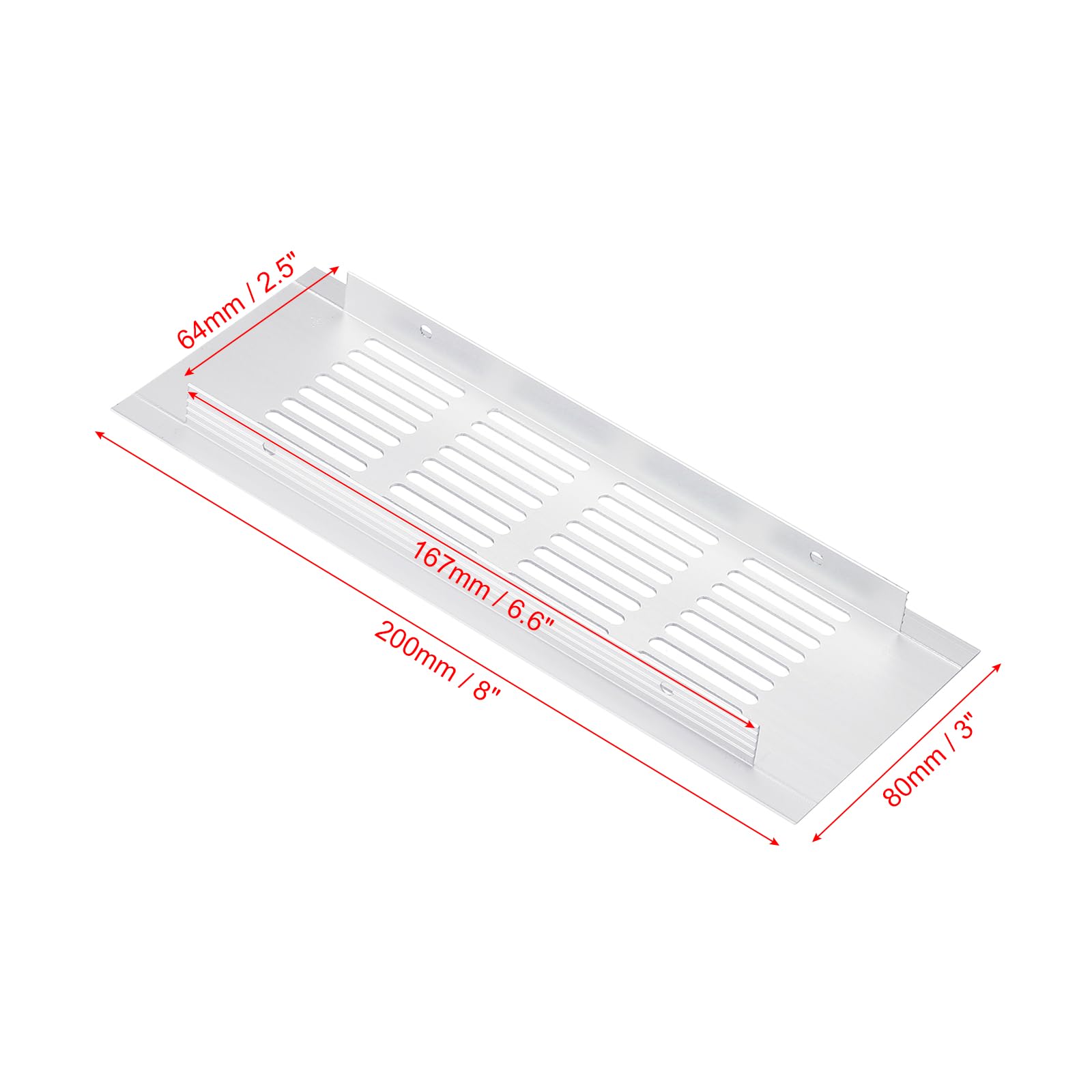 PATIKIL 10x8 Inch Aluminum Vent Cover, Screen Air Grille Ventilation Cover HVAC Louvered Grill For Home Kitchen Fireplace Bathroom Wall Ceiling Silver