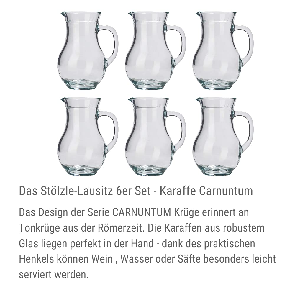 Oberglas Carnuntum Wasserkaraffe Tonkrug-Optik 500 ml, 6er-Set