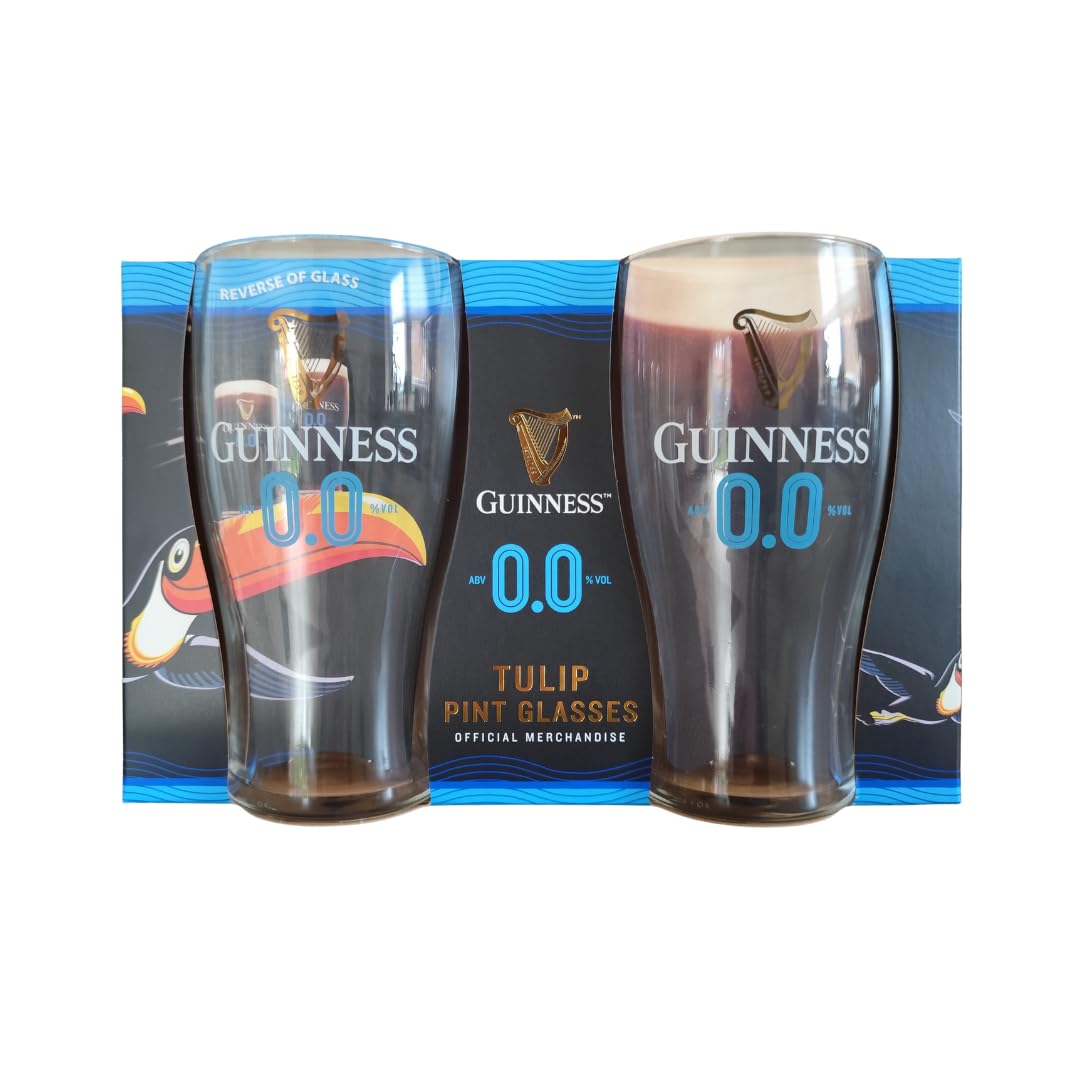 Guinness 0% Pint Glass - 2 Pack in Sleeve