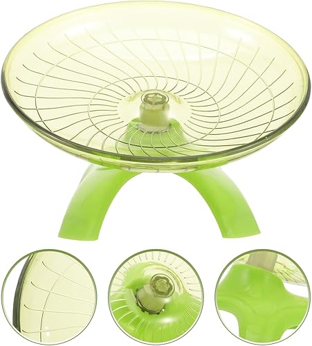 Miniatura 7 de POPETPOP Rueda de ejercicio para hámster, platillo volador, rueda de ejercicio silenciosa para ratas de plástico, para correr, correr, jaula de