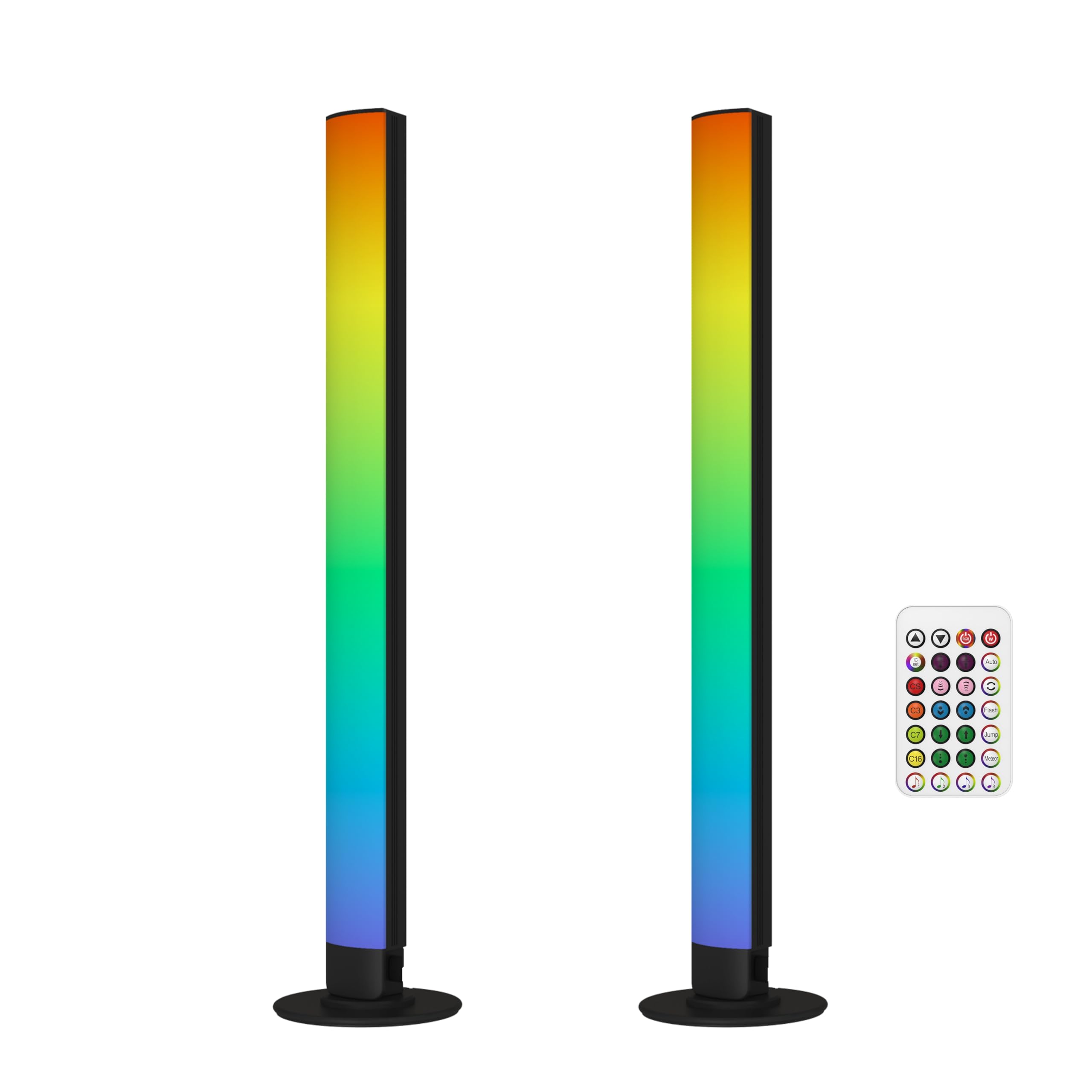 RGB Smart LED LED Bar per computer, confezione da 2 barre di luce da terra per giochi, home office e illuminazione ambientale (telecomando)