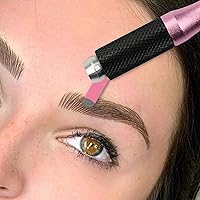 Vista 5 de 50 cuchillas de microblading desechables rosadas, microcuchillas de 0.006 in, nanoagujas perfectas para trazos de cabello, cejas, agujas más finas