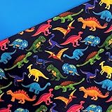 Der Preis gilt für: 0,5m x 1,4m French Terry Dinos dunkelblau & 0,5m x 0,7m Bündchen uni türkis Breite 70cm, siehe Abbildung