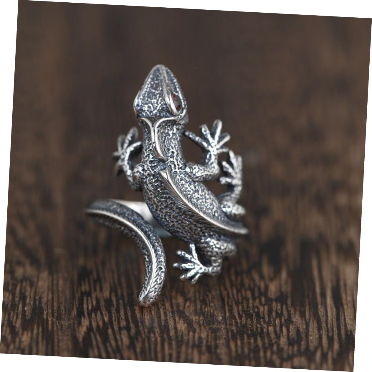CALLARON 2pcs Vintage Lizard for Teen Boys Retro Animal Jewelry Statement Comfortable Fit Unique Design Fashionable Hand Accessories for Aesthetic Styles