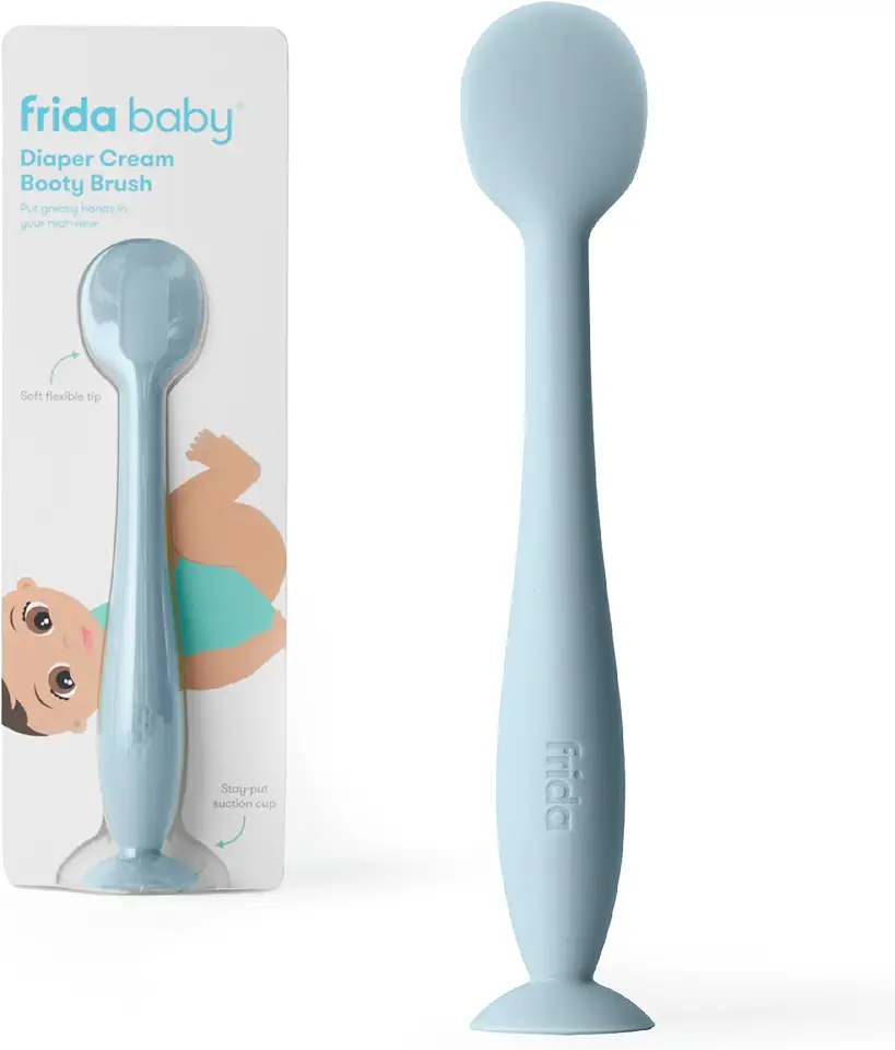 Frida Baby Diaper Cream Spatula, 100% Silicone Butt Spatula for Baby, Diaper Cream Applicator for Easy + Clean Use of Butt Paste & Diaper Rash Cream, BPA- Free, Blue