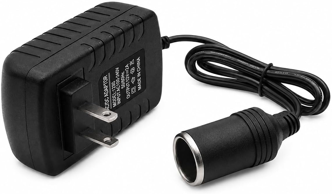 AC to DC Converter, 100-240V to 12V 2A 24W AC/DC Converter with Cigarette Lighter Socket, Power Supply Adapter Transformer for Inflator Car Fragrance Dispenser, Car Accessories