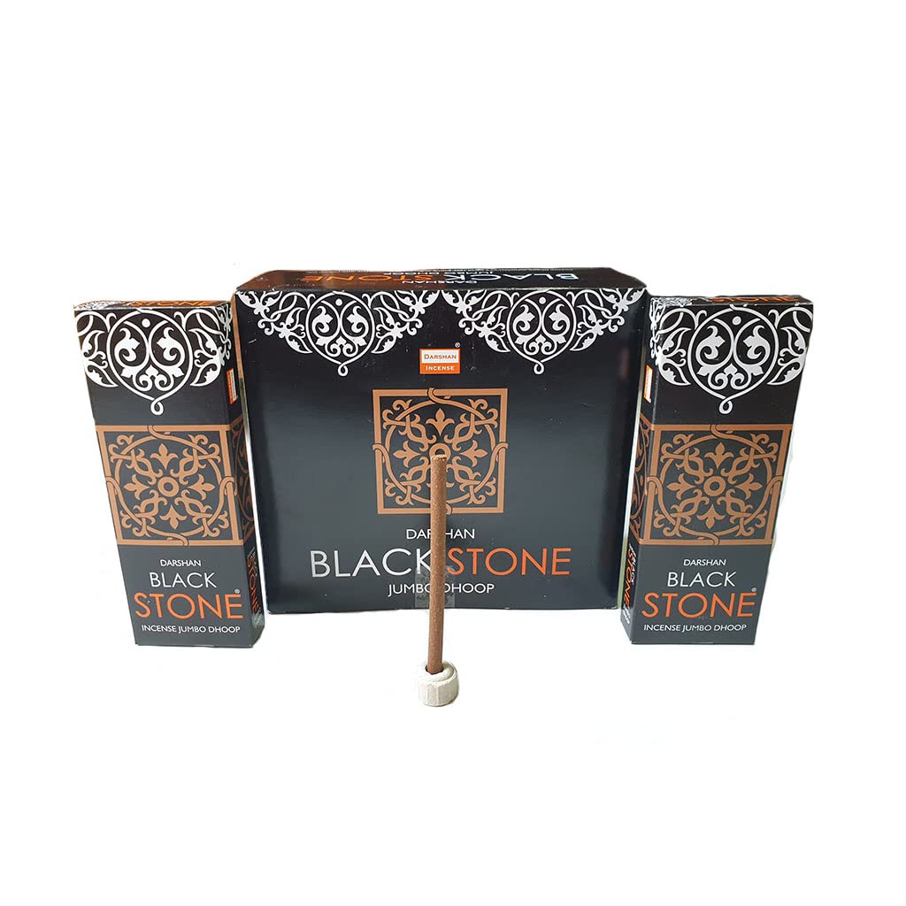 Darshan Incense Black Stone Incense Jumbo Dhoop Agarbatti 18g Box