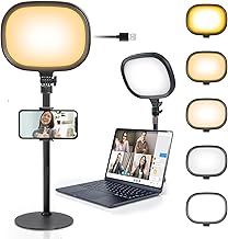 Photography LED Video Light | 120 Beads, CRI 95+, Adjustable Brightness & Color Temp (3200K-5600K), with Extendable Tripod Stand