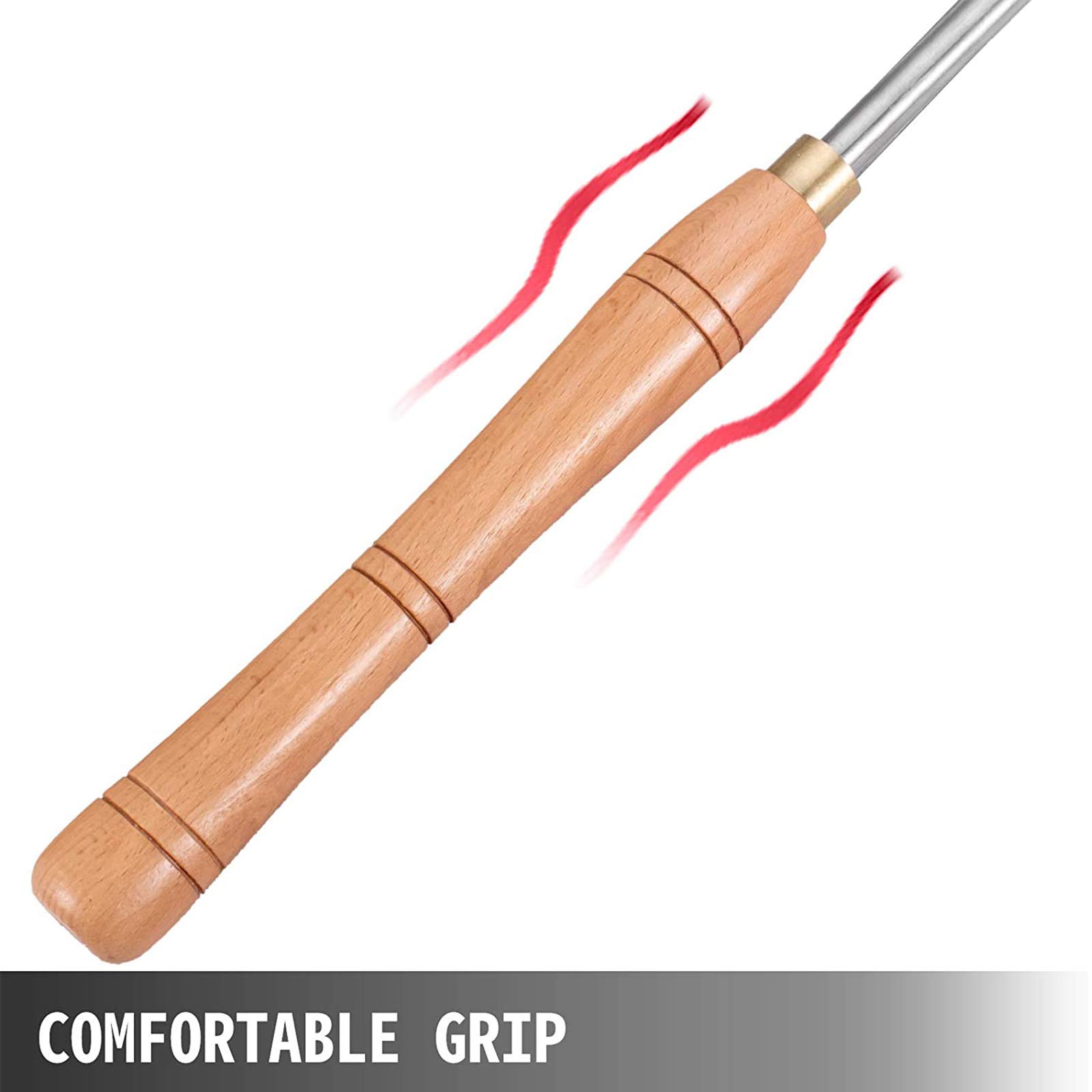 Set 8 Pezzi Utensili Per Tornio Legno - Coltelli HSS, Manico In Legno Lunghezza Lama 727778