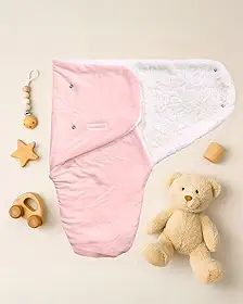Charutinho Saco de Dormir Casulo Swaddle para Bebê Malha 100% Algodão Hipoalergênico Rosa 24x50cm Fechado 0-3 Meses