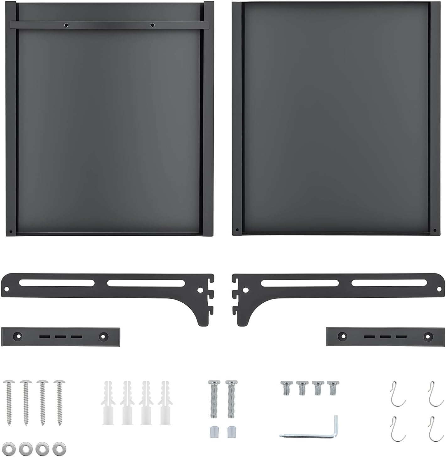 ABCOOL Wall Mount Shelf Rack Expandable for Microwave Oven Kitchen Home Adjustable Snap-in Detachable Bracket Holder with 4 Hooks