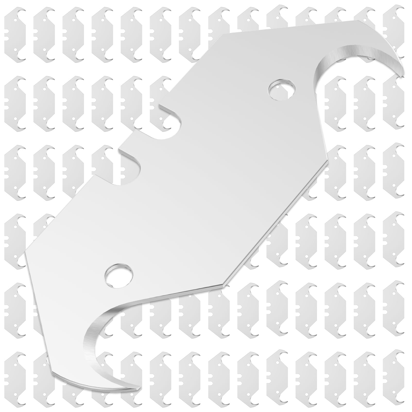Patnfr Silver 100 Pcs Hook Blade Set Ideal For Precision Cutting Carpet Installation And More Sturdy Steel Construction Versatile Blade For Various Applications Compatible With Most Utility Knife