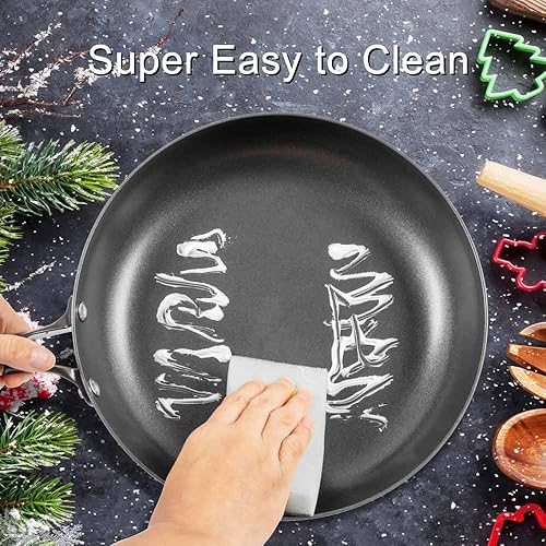 Miniatura 4 de AUDANNE Juego de ollas y sartenes antiadherentes, 9 piezas de utensilios de cocina antiadherentes, sartenes de cocina incluyen sartén con tapa,