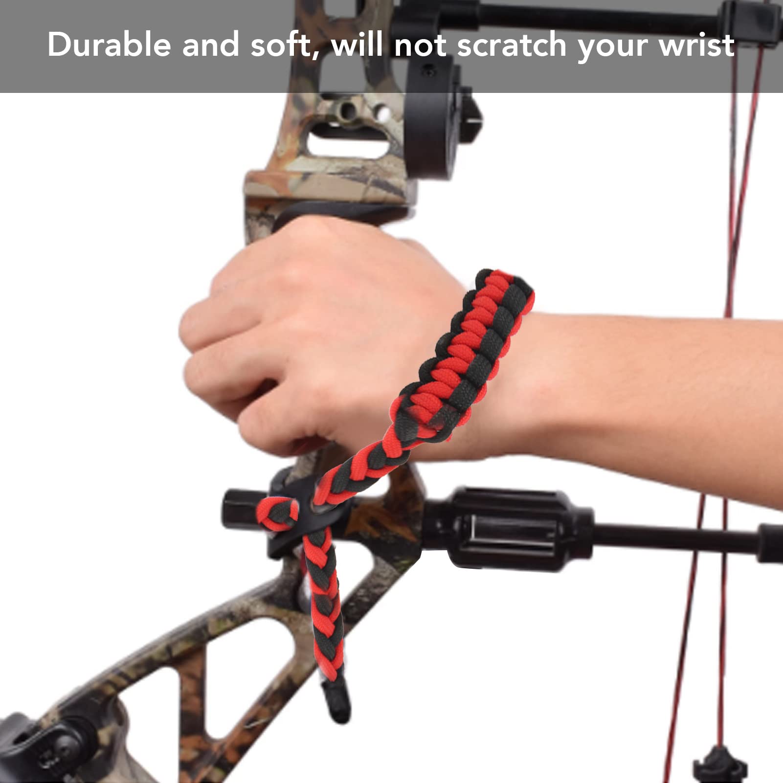 Corde De Poignet De Tir à l'arc, protéger Les Armes,Corde en Nylon épaissie Corde De Poignet De Tir à l'arc Corde De Poignet De Corde d'arc Composé Réglable pour L'équipement De Tir à l'arc