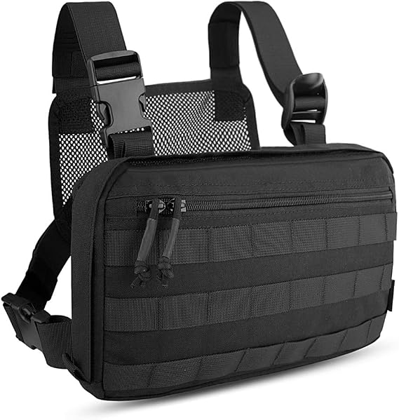 KRYDEX Bolsa de pecho táctica de combate MOLLE bolsa de radio arnés de  pecho delantero, hiking, Negro : Deportes y Actividades al Aire Libre -  Amazon.com