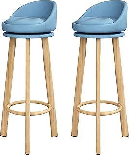 RNNYWDRQ Sillas giratorias Taburetes de Bar Muebles Modernos Isla de Cocina Mostrador de Restaurante con Respaldo y Patas de Silla de Acero al Carbono, 2 Piezas (Tamaño: 80 cm, Color: Gris Claro)