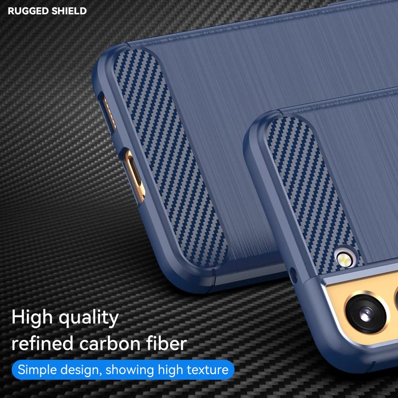 Image of Hybrid Carbon Fiber Back Case for Samsung Galaxy S22 Plus (Blue)