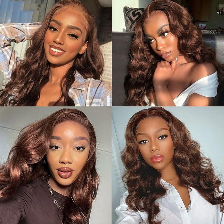 Creuost #4 Chocolate Brown Color Bundles Human Hair Body wave 3 Bundles Total 300g Unprocessed Virgin Double Weft Human Hair Extension 30 32 34 Inch - Image 2