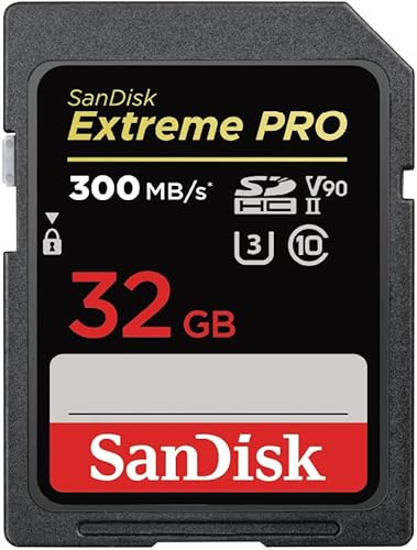 Miniatura 1 de SanDisk Extreme PRO SDSDXDK-032G-GHJIN SD Card, 32 GB, SDHC Class 10, UHS-II V90, Read Up to 300 MBs, New Package