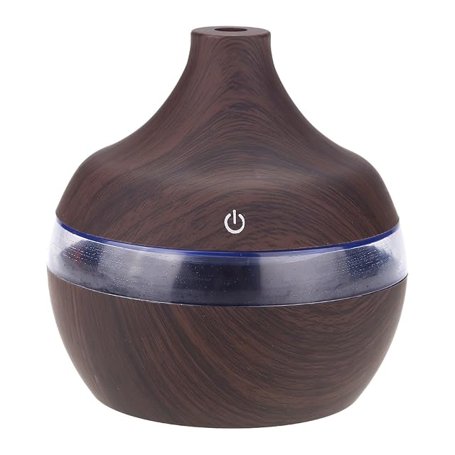 Wood Grain Humidifier-300ml Wood Grain USB Humidifier Colorful LED Night Light Mist Maker for Office Car Home