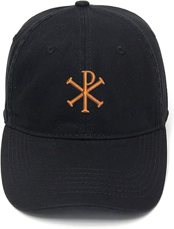 Embroidery Hat Cotton Embroidered Casual Mens Baseball Cap Chi Rho Christian
