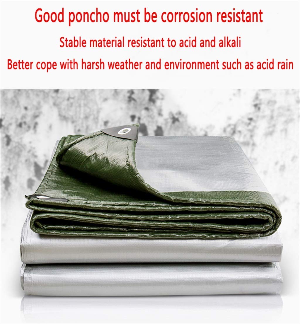 Tarp Thickened Heavy Duty Outdoor-Plane wasserdicht Sonnenschutz Regenschutz Schuppen Stoff Auto Wärmeisolierung Decke Gartendach Poncho-grün mehrere Größen zur Auswahl
