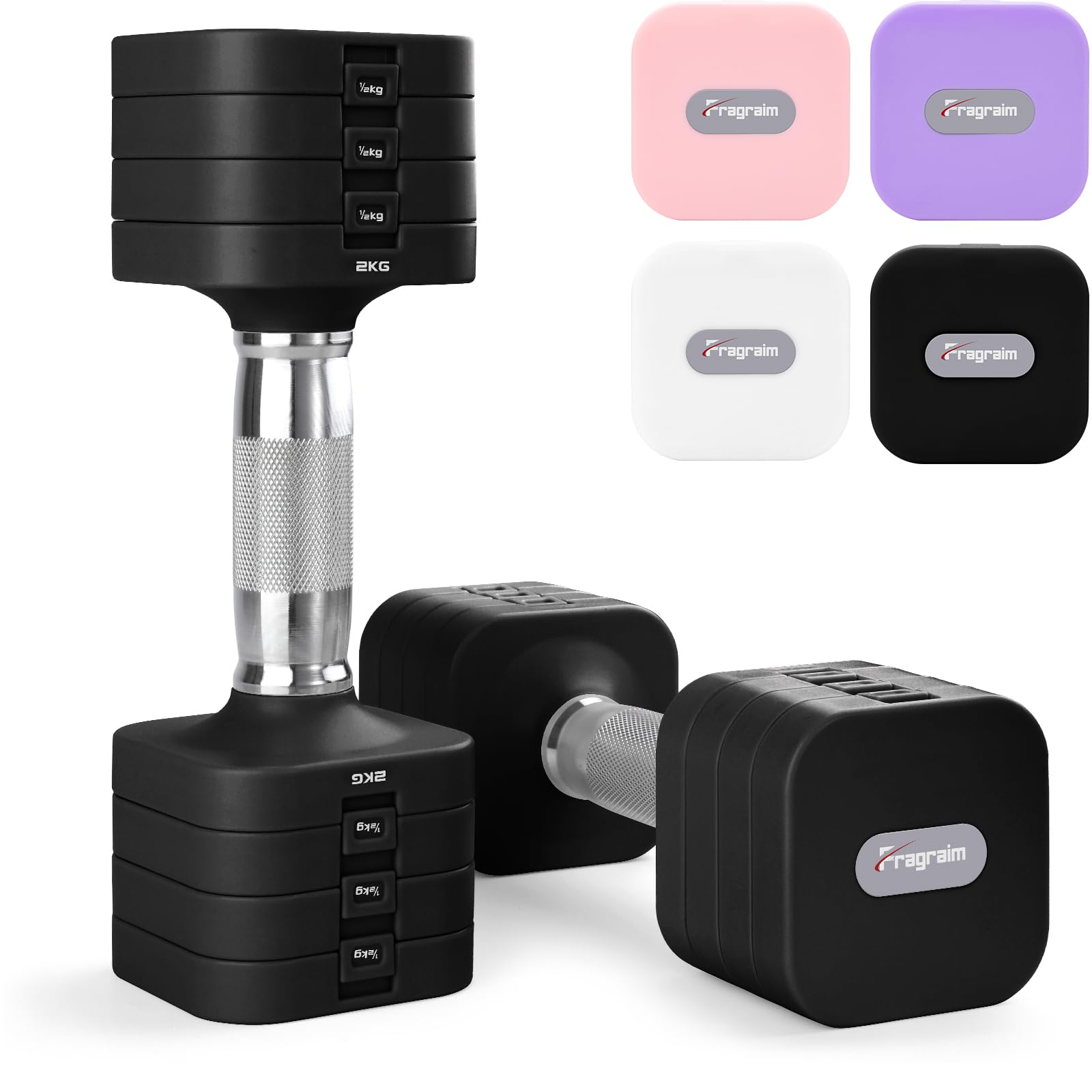 Fragraim 5 KG x 2 Mancuernas Regulables, Juego de Pesas Libres para Mujeres y Hombres Juegos de Pesas de Mano Juegos de Mancuernas Regulables para Gimnasio