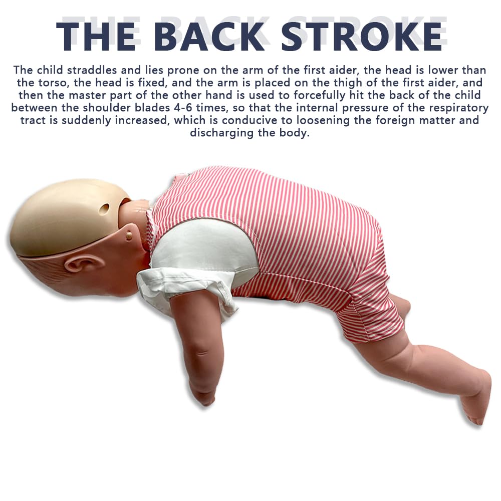 Professionelle Säuglings-Atemwegsobstruktion & CPR Manikin, Baby-Erste-Hilfe-Trainingsmodell für Notfallübungen, lebensgroße PVC-Stillpuppe