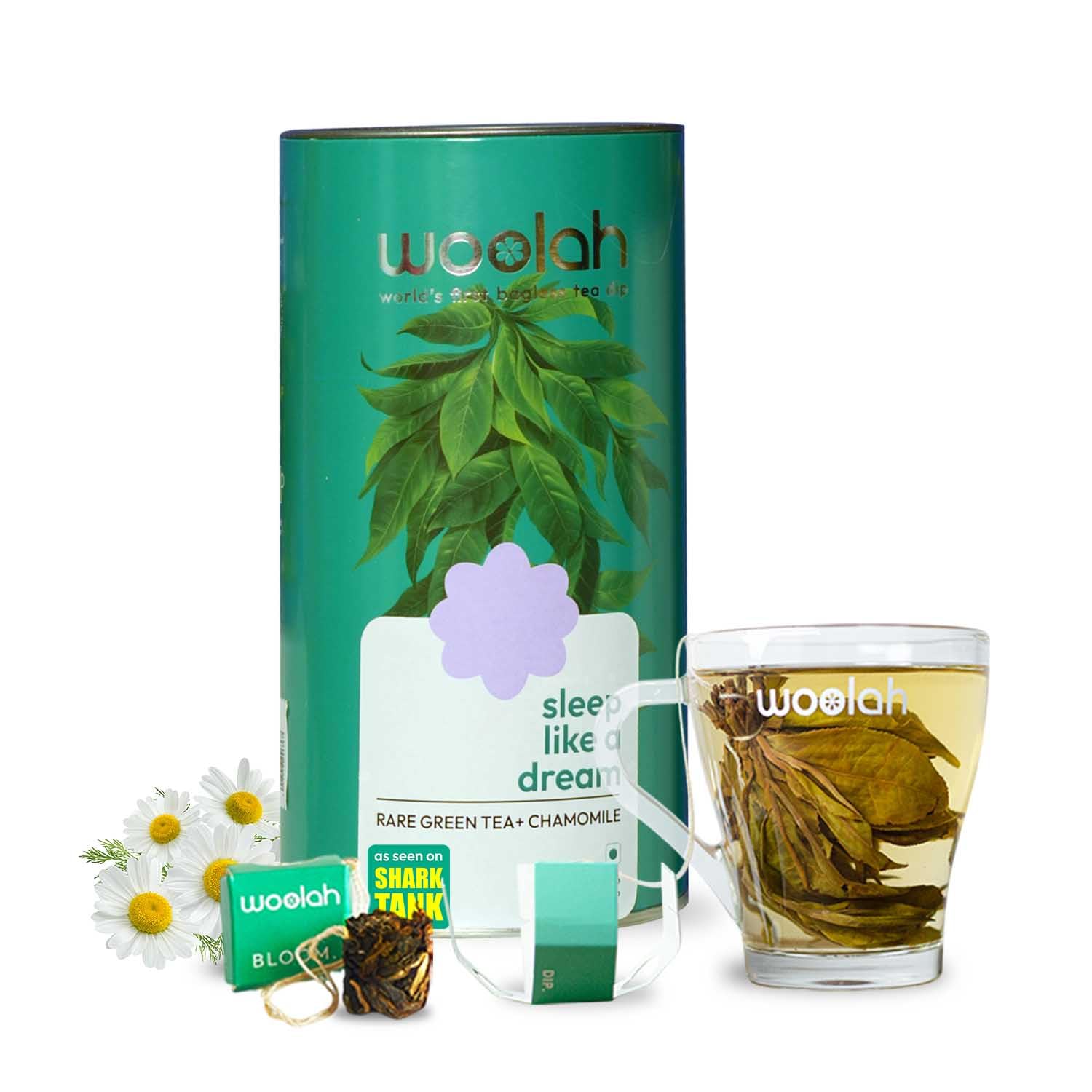 Woolah Artisanal Rare Assam Green Tea With Chamomile, Bagless Tea Dip (30 Dips /60 Cups) 100% Plastic Free, Improves Skin Health, High Antioxidants, Improves Heart Health-image-36