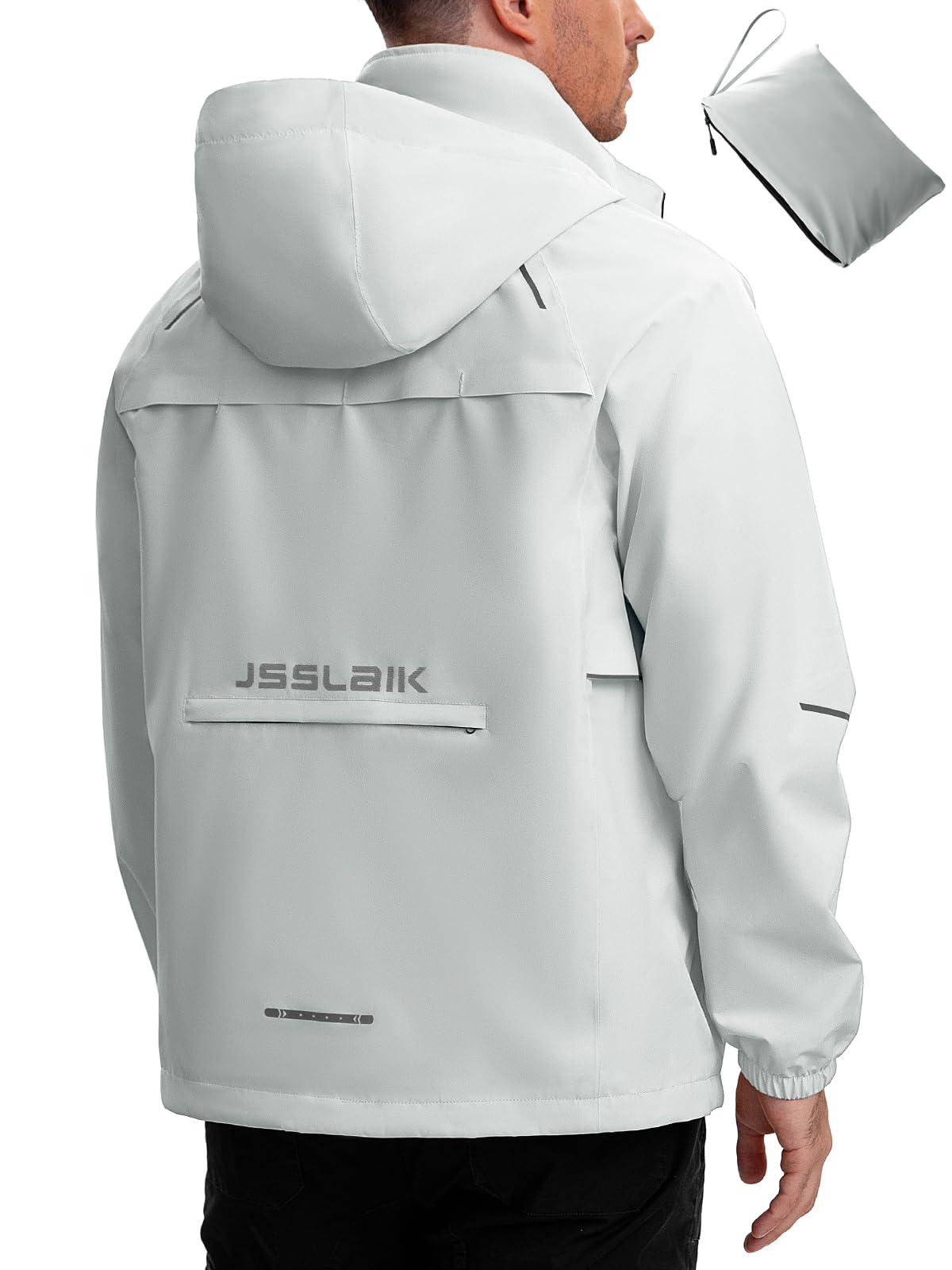 Men's Waterproof Rain Jacket Lightweight Breathable Windbreaker with Hood for Hiking Cycl…