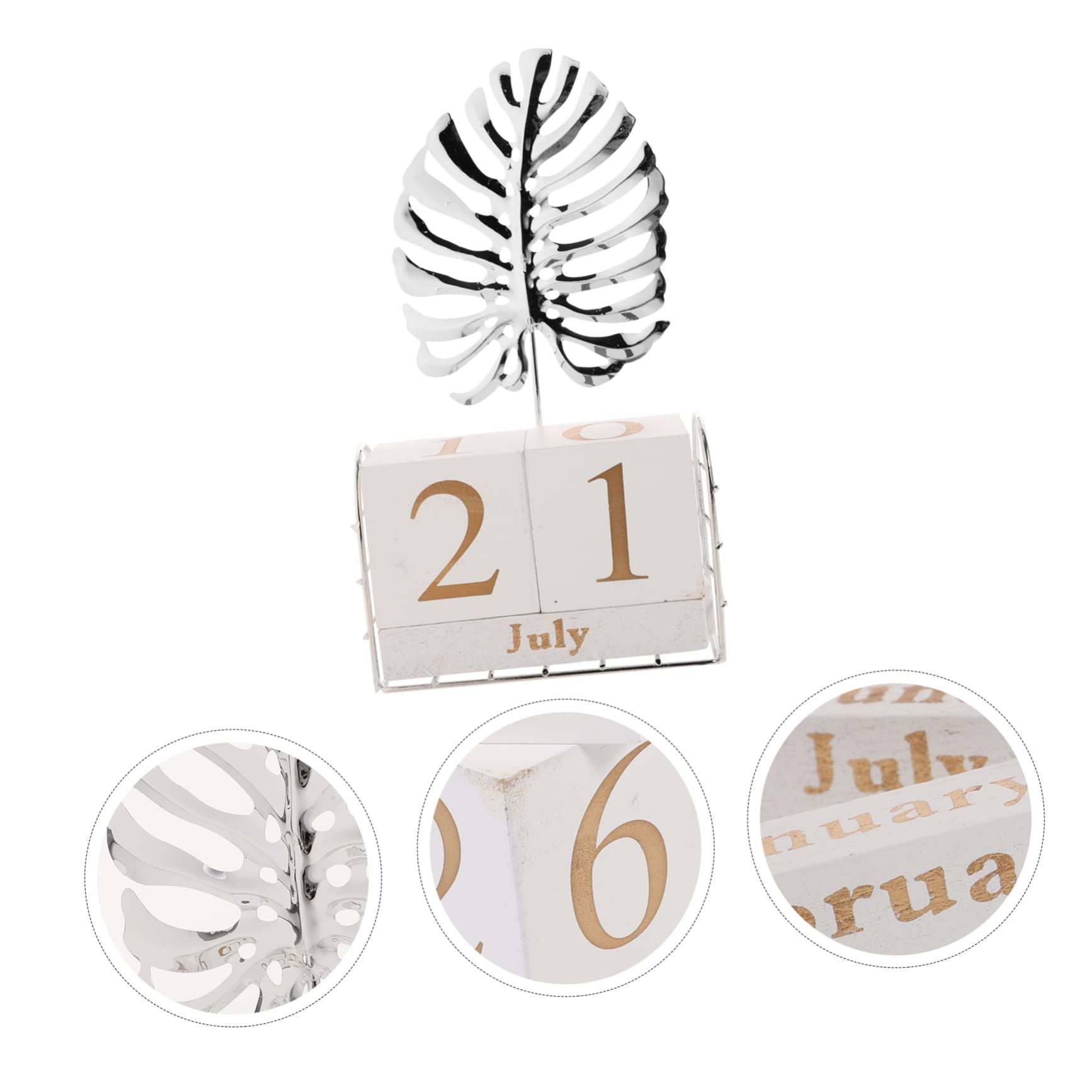 SHINEOFI 2 Piezas de madera calendarios de mesa calendarios mesa creativo escritorio con perpetuo de escritorio decoración de oficina planchar