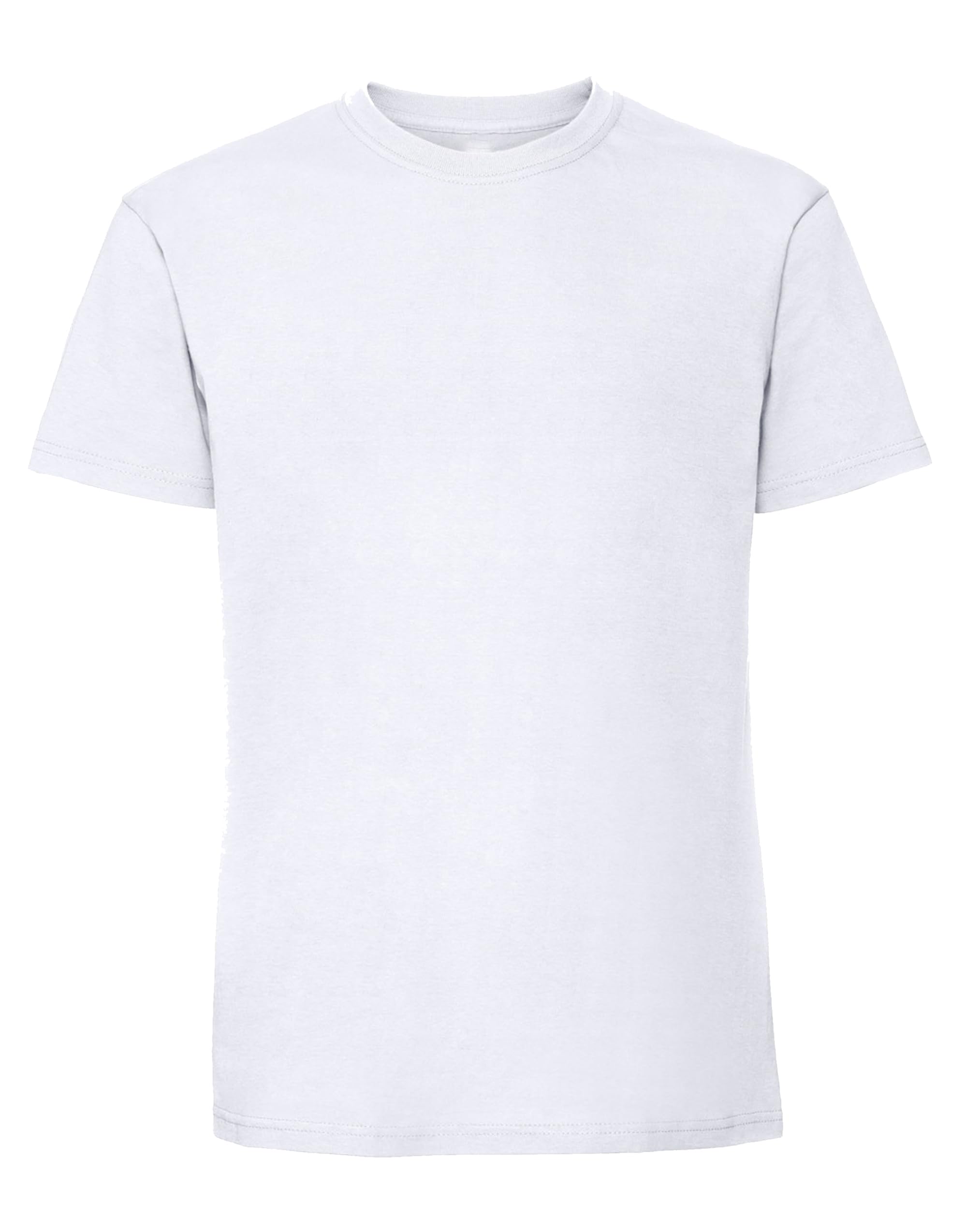 Coozo Men's White Classic Blank Ringspun Premium Crew Neck Short Sleeve T-Shirt - 4XL